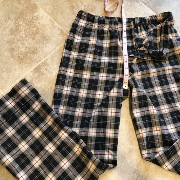 Mimi Maternity plaid straight leg mid rise black white pants trousers … - Picture 3 of 9